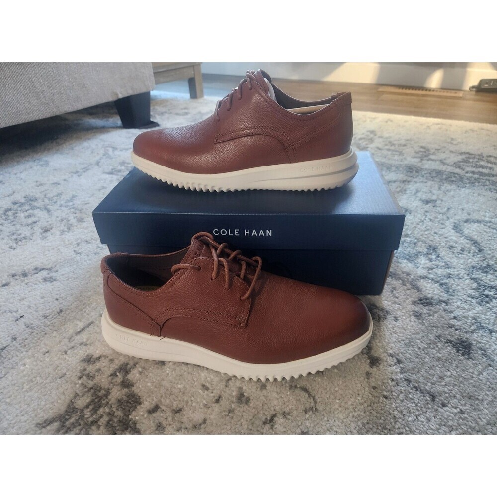Cole Haan,Grand+ Plain Toe Oxford Mens Size 8.5 M British Tan Leather Shoes